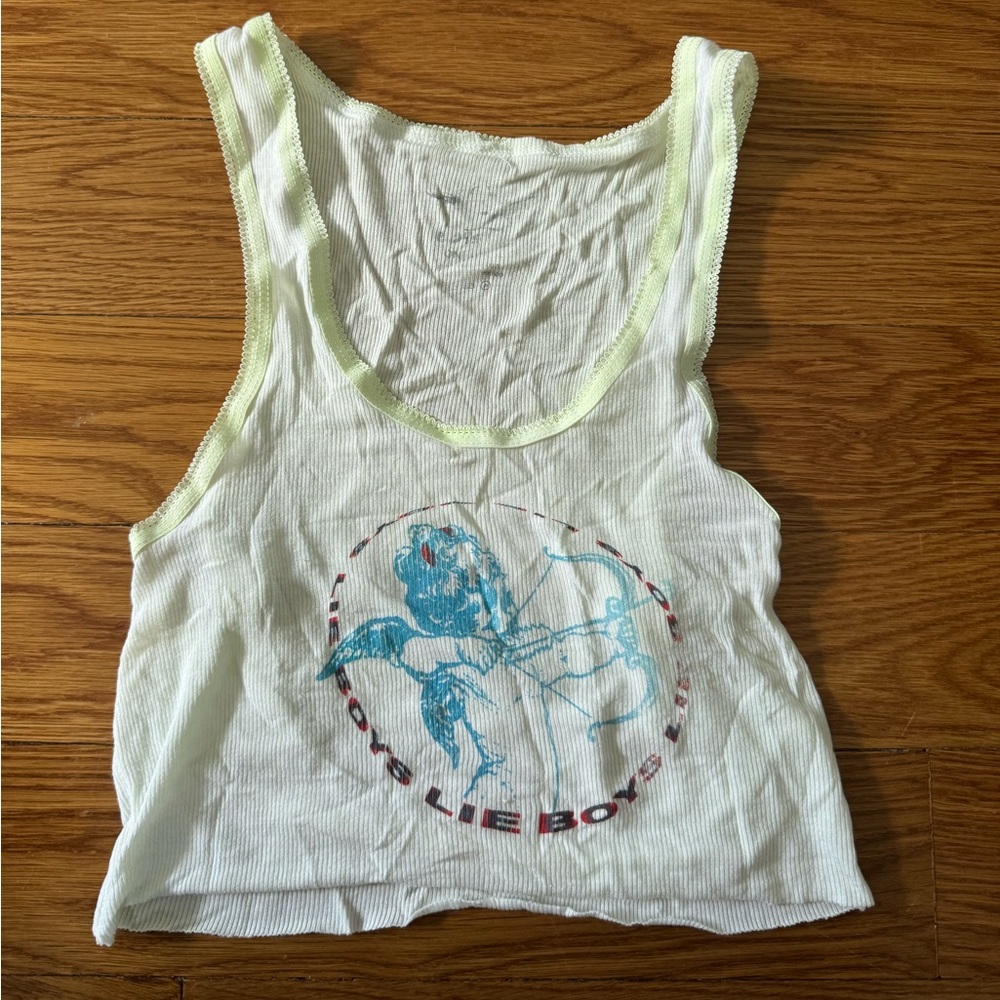 Boys Lie white crop top tank